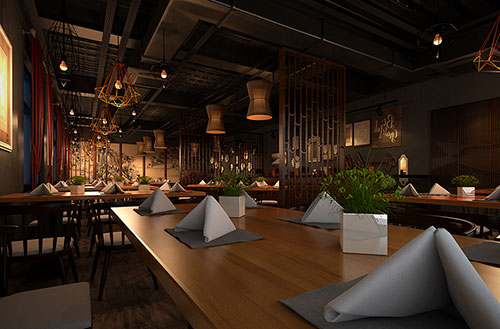 开平简约大气中式风格餐厅设计装修效果图