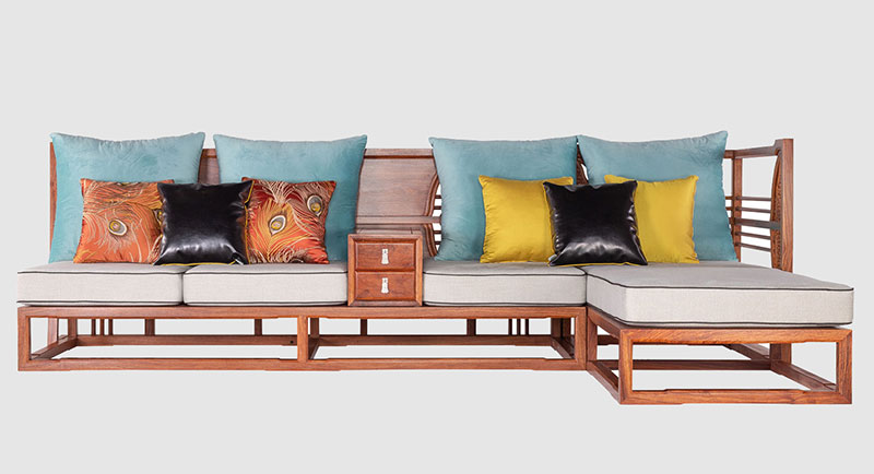 开平中式家居装修实木沙发组合家具效果图